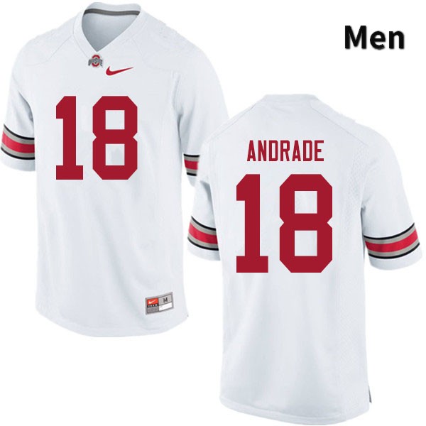 Ohio State Buckeyes J.P. Andrade Men's #18 White Authentic Stitched College Football Jersey